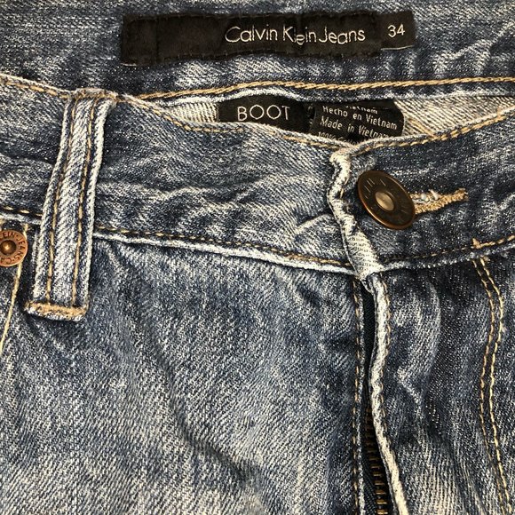 Vintage 1990s Calvin Klein Boot Cut Jeans Size 34 - Picture 3 of 3